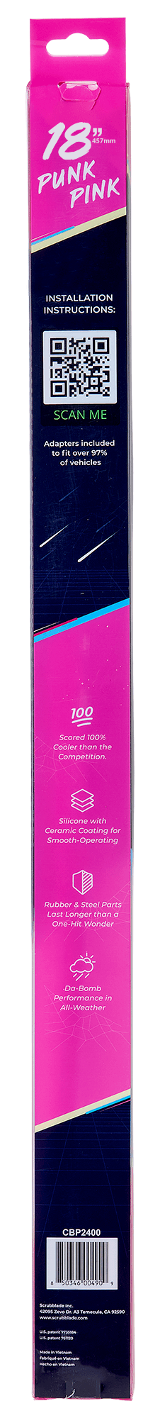 Scrubblade Scrubblade - 18 450mm Pink Silicone Shadeblade Wiper Blade - CBP1800