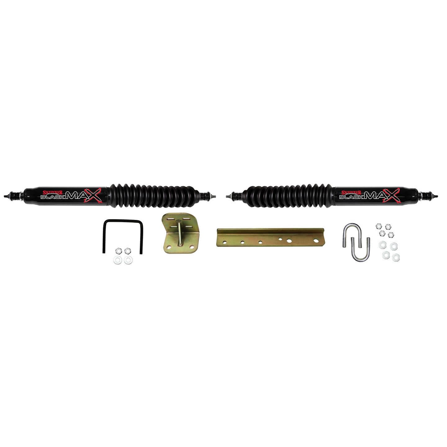 Skyjacker Steering Stabilizer Dual Kit Black Dual Kit 55-58 Jeep Willys 59-60 Jeep CJ6 59-60 Jeep CJ5 66-75 Jeep CJ6 66-83 Jeep CJ5 66 Jeep CJ3 76-86 Jeep CJ7 81-85 Jeep Scrambler 87-95 Jeep Wrangler Skyjacker