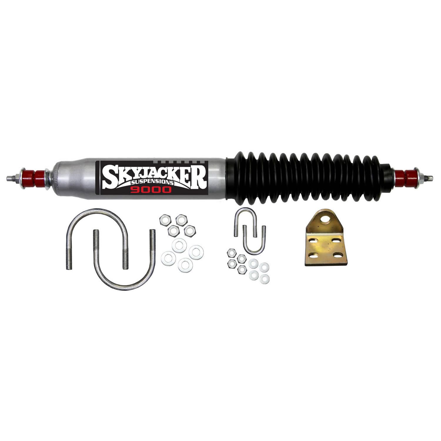 Skyjacker Steering Stabilizer Single Kit For Use w/Straight Axle Silver w/Black Boot Skyjacker