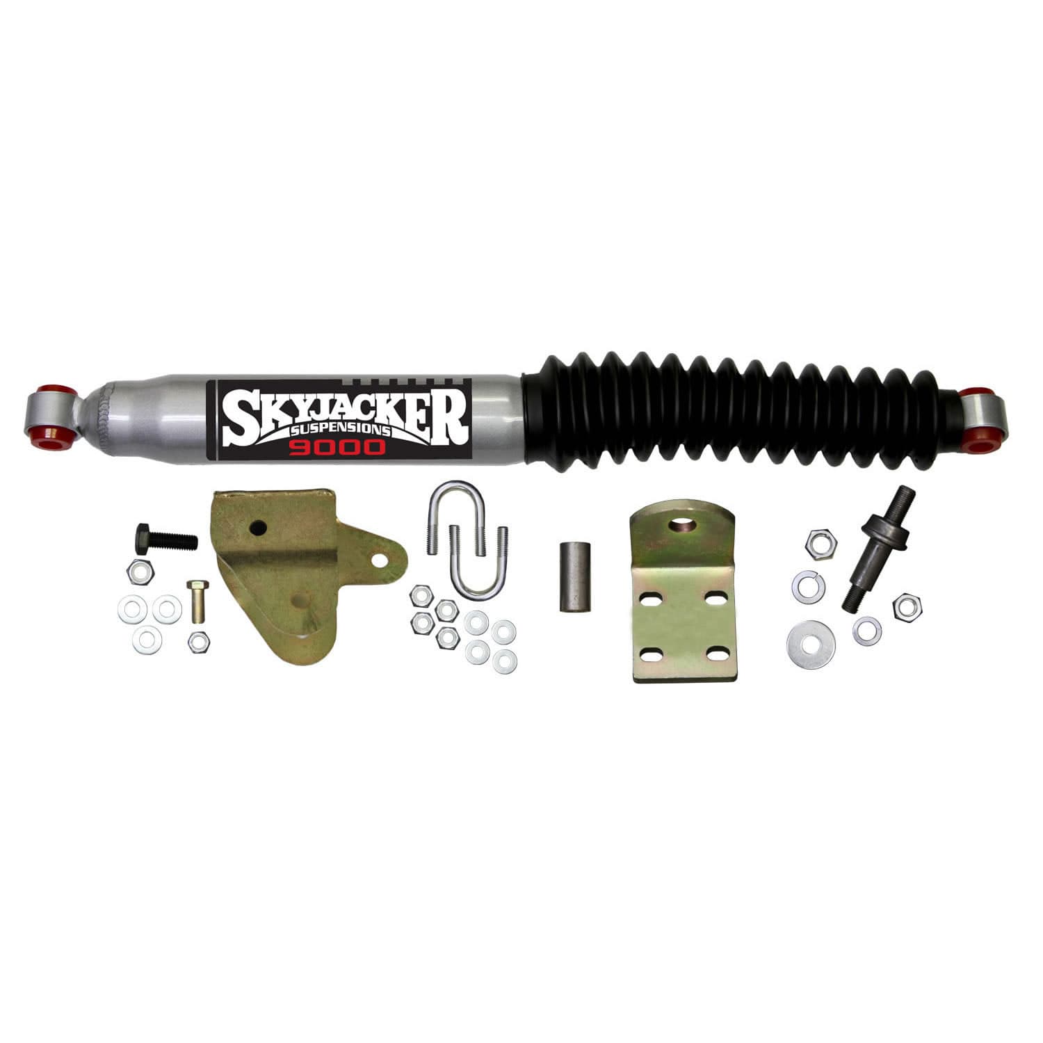 Skyjacker Steering Stabilizer Single Kit For Use w/Adjustable Track Bar And Stabilizer Assembly Silver w/Black Boot Skyjacker