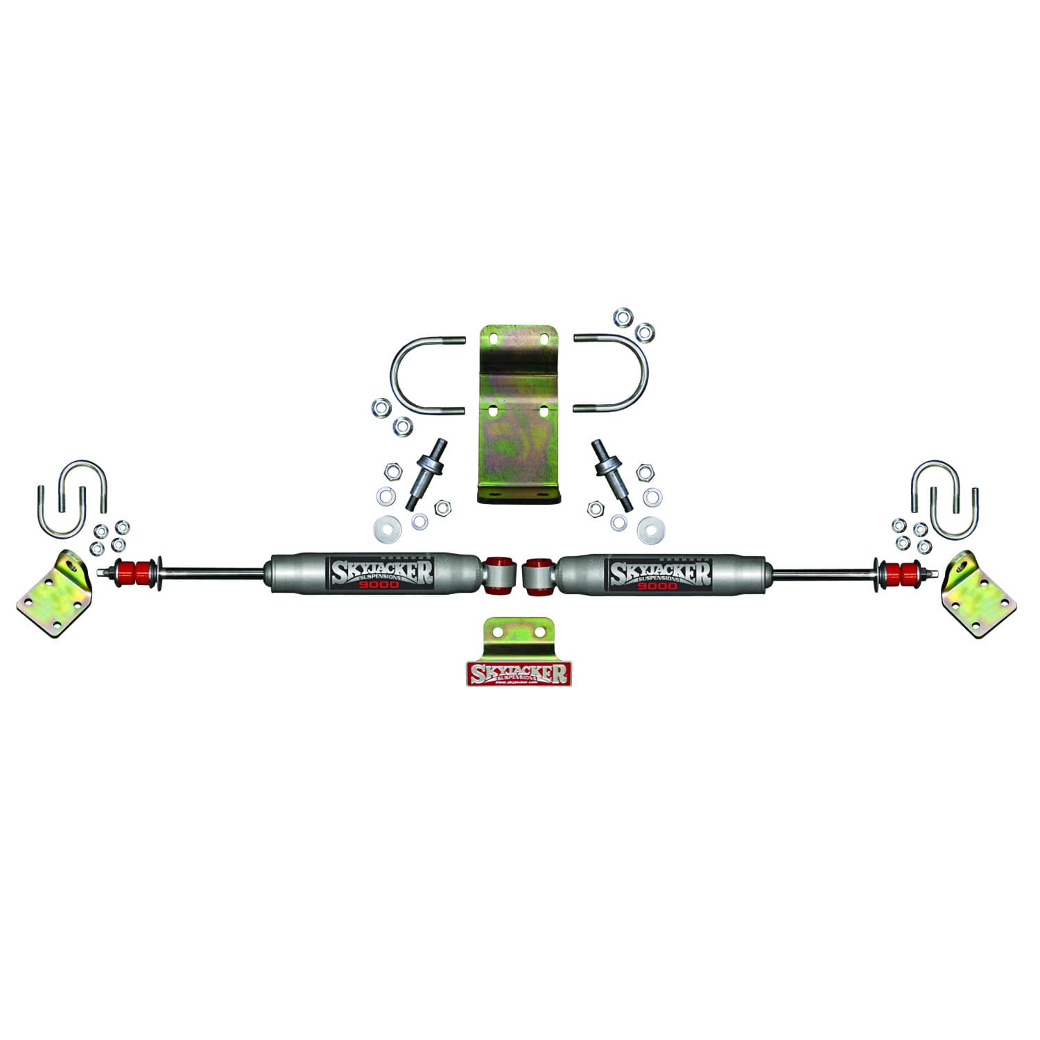 Skyjacker Steering Stabilizer Dual Kit Silver Body Hardware Boots Sold Separately Skyjacker