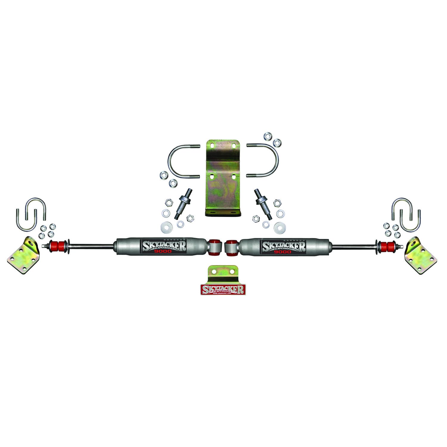 Skyjacker Steering Stabilizer Dual Kit Hardware Boots Not Incl. Due To Clearance Issues Silver Skyjacker