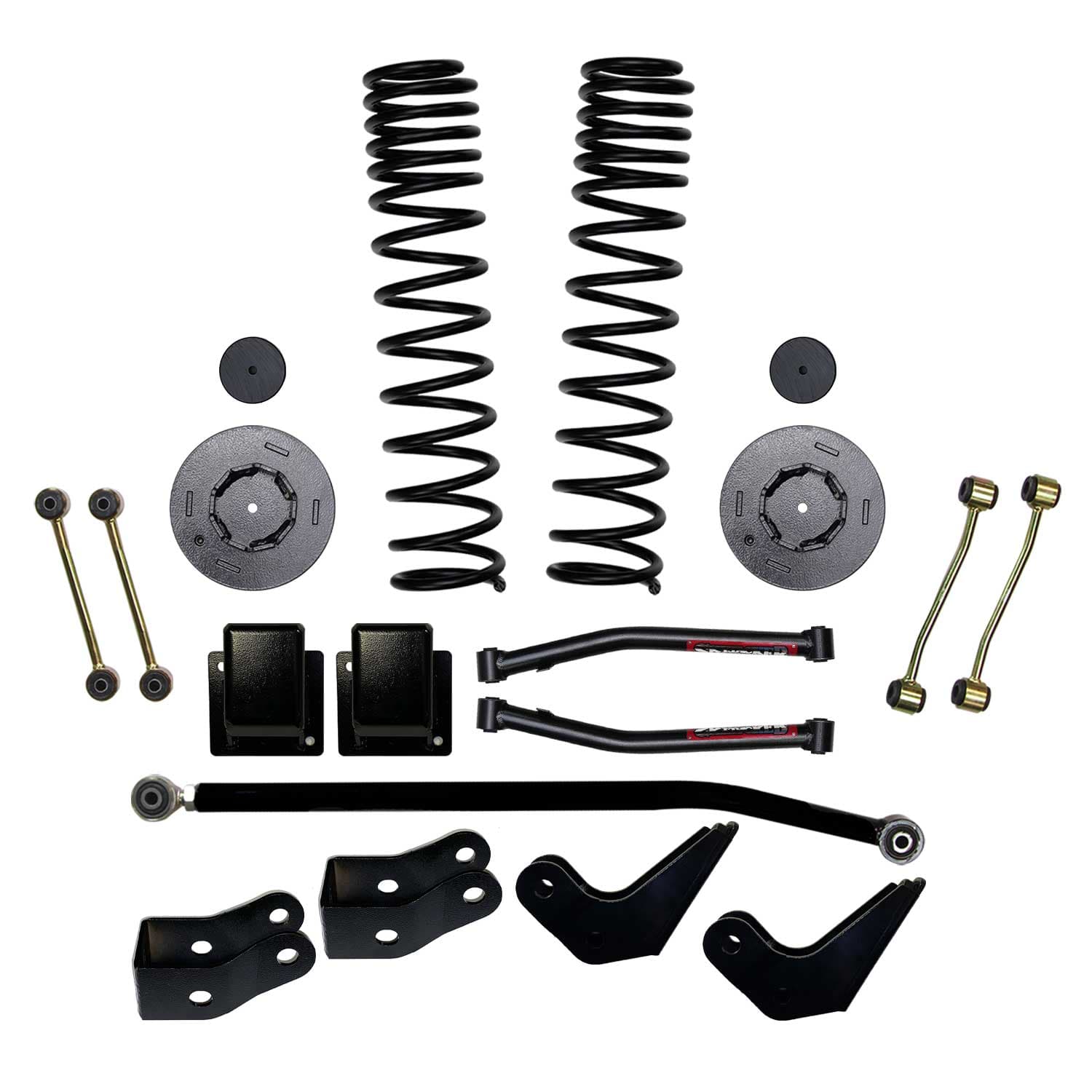 Skyjacker 3.5 Inch Front Dual Rate Long Travel Coil Spring Lift Kit with Rear Metal Coil Spring Spacers and Shock Extensions 2020-2022 Jeep Gladiator JT Non-Rubicon Skyjacker