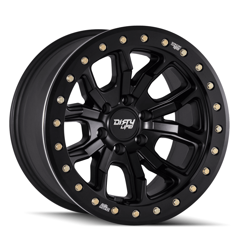 DIRTY LIFE Dirty Life DT-1 9303 Series Beadlock Wheel 17x9 5x5 12mm Offset Matte Black - JT/JL/JK