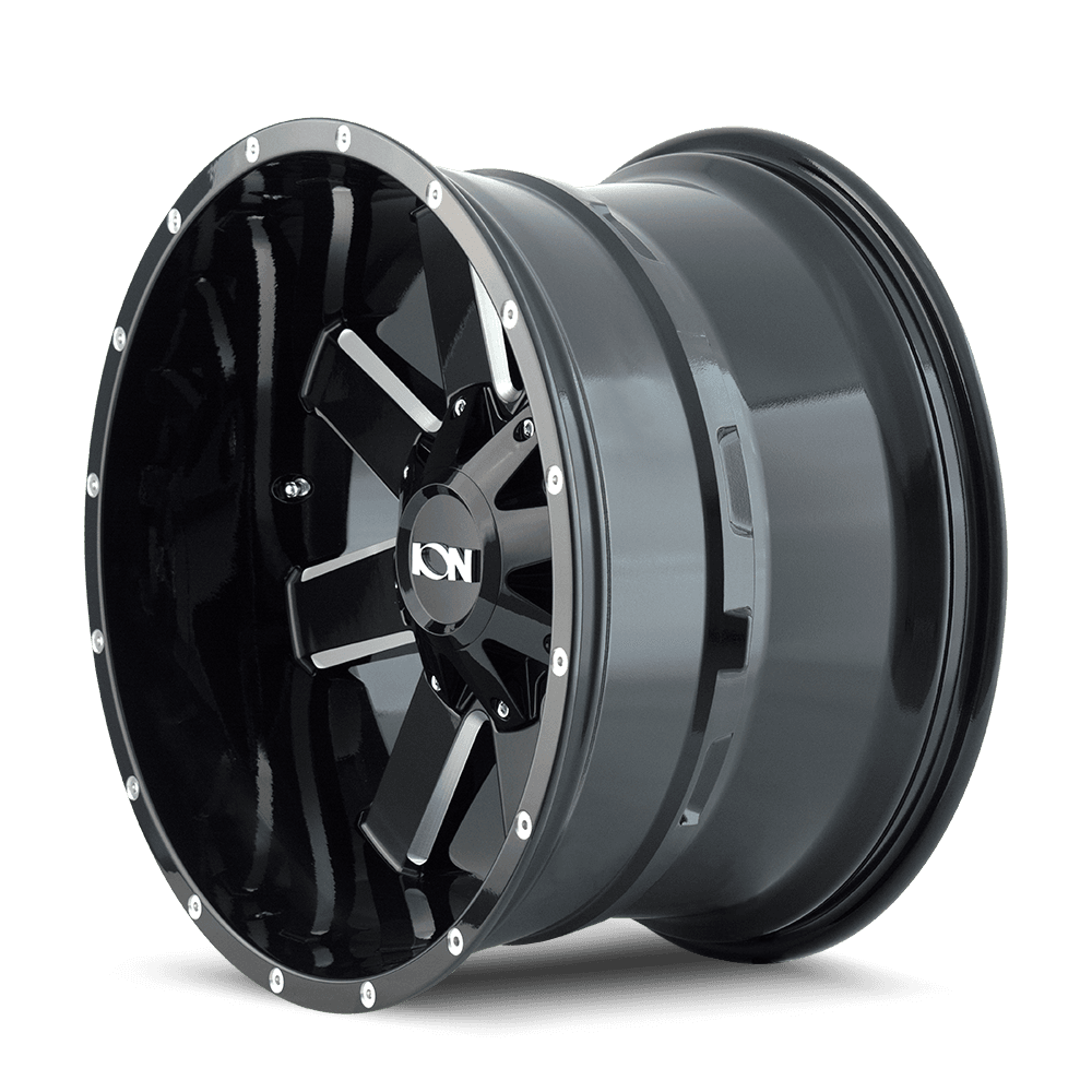 Cast Aluminum Wheels 141 GB 17x9 Milled Spokes Gloss Black 5 On 114.3/5 On 127 Bolt Pattern -12 Offset ION Wheels product image