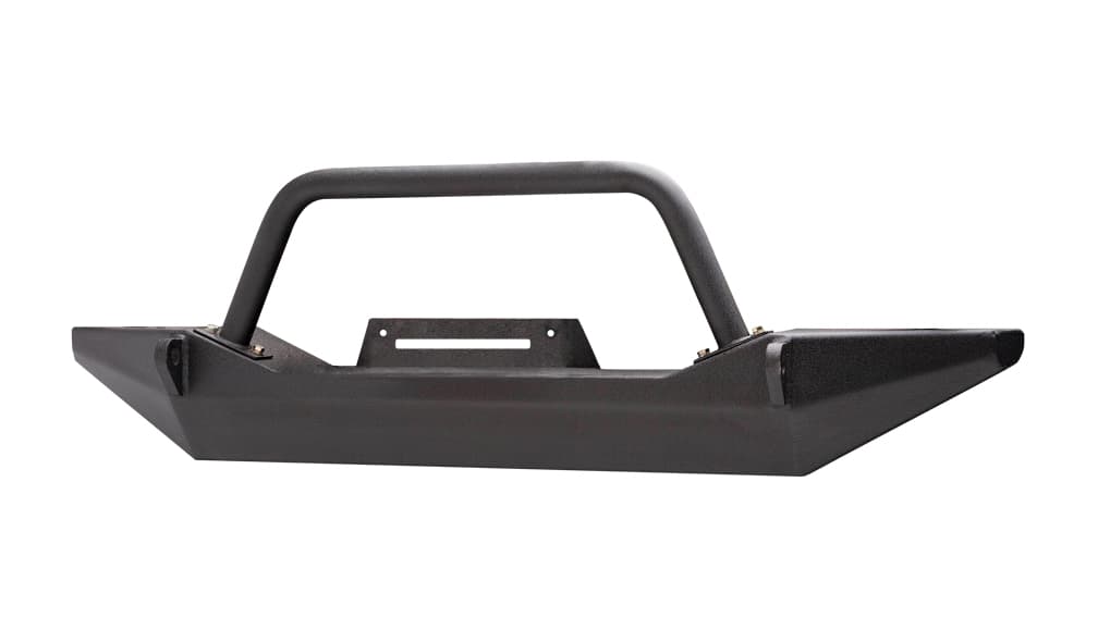 Body Armor Front Bumper Sheet Metal Design; Intergrated Winch Plate; w/Shackle Mounts; Textured Black Powder Coat;