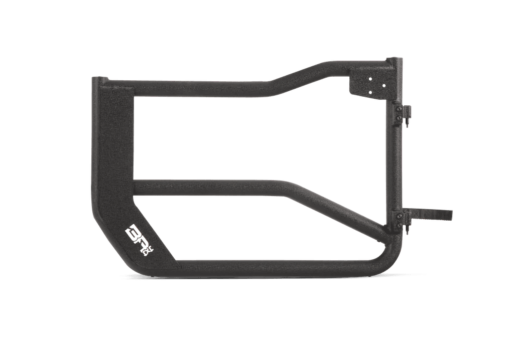 Body Armor Tube Doors; 2 in. Steel Tube; Front; Textured; Black; Metal; Pair; Internal Latch Mechanism;