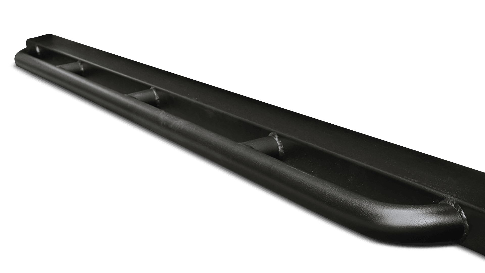 Body Armor Rockcrawler Side Guards; 2in.X3in. Rectangle Tube w/Tapered/Enclosed/Welded Ends And Additional 1.5in.X0.140in. Wall Kick Out Tube; Textured Black Powder Coat;