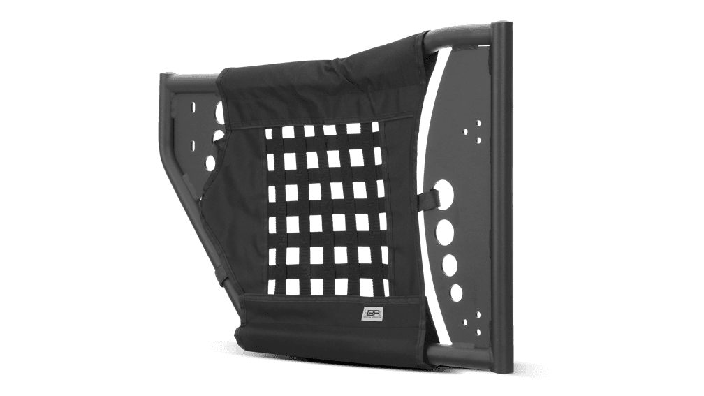 Body Armor Trail Doors; Gen III; Pair; Rear; Steel; Nylon Webbing Included; Textured Black Powder Coat;