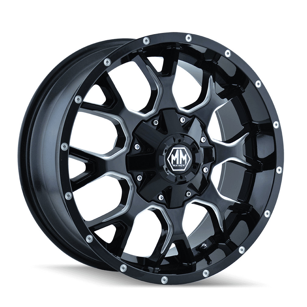 WARRIOR (8015) BLACK/MILLED SPOKES 18X9 5x4.5/5x5 18mm 87mm