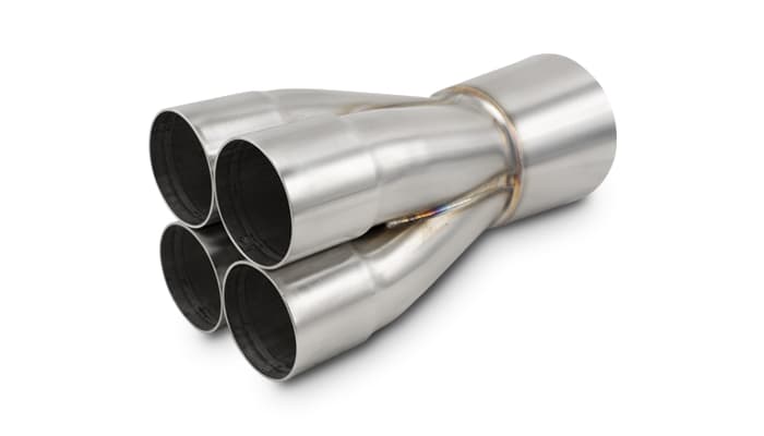 4-1 Merge Collector; 2.25 in. Inlet I.D.; 3.5 in. Merge O.D.; 4 in. Outlet O.D.; 10.375 in. Overall Length; product image