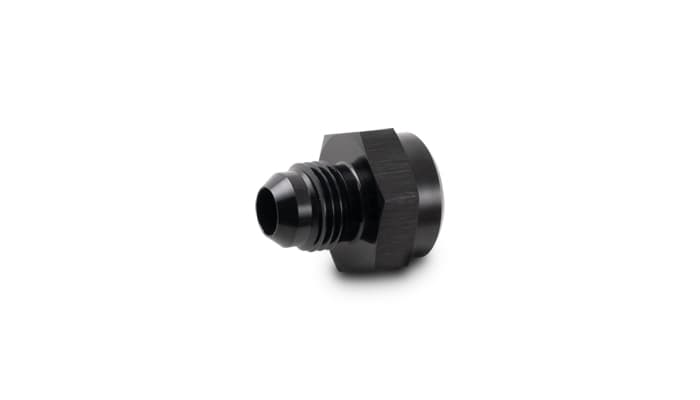 Male AN To Female Inverted Flare Adapter Fitting; -6AN; 5/8 in. -18 in. Inverted Flare; 6061 Aluminum; Black Anodized; product image