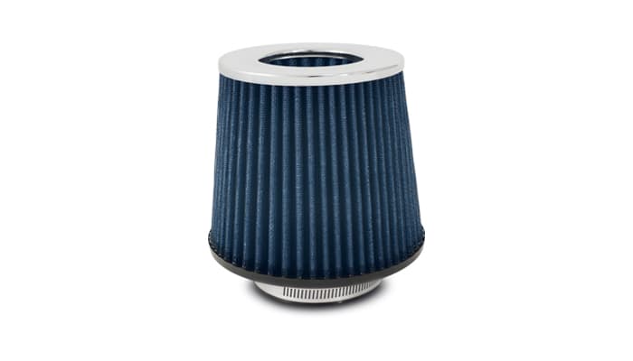 Air Filter; 3 in. Inlet ID; 4.75 in. Filter Cap OD; 6 in. Filter Base OD; 6.25 in. Height; Open Finnel Performance; Chrome Cap; product image