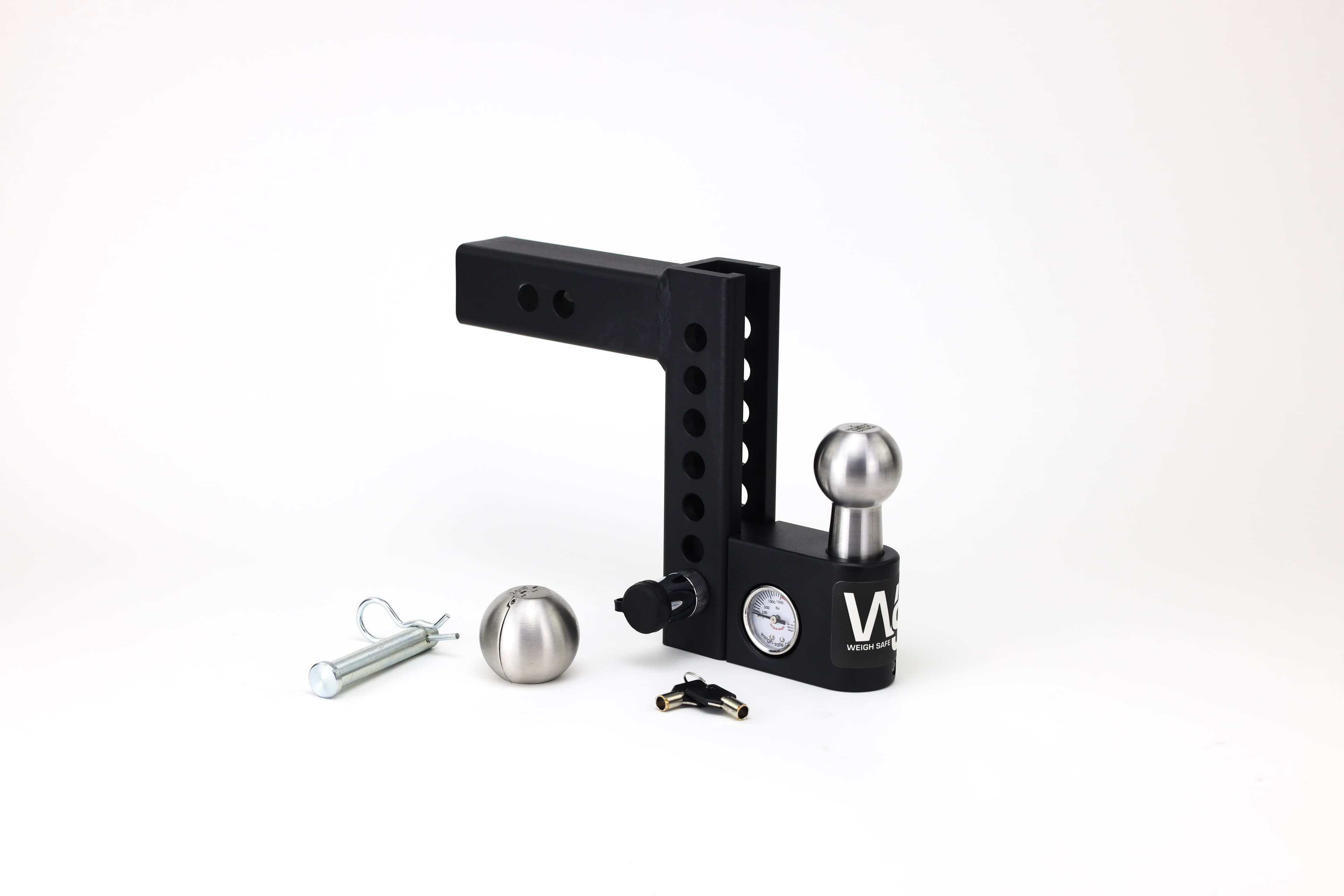 6IN DROP 2IN SHANK AERO HITCH W/BUILTIN SCALE 2IN STAINLESS STEEL BALL RATED FOR 12500 LBS GTW product image