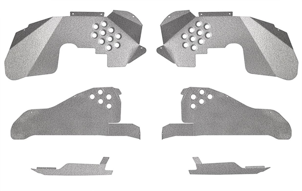 Steinjager Steinjäger Fenders Wrangler JK 2007-2018 Inner Full Kit, Fronts, Rears, Front Inserts Gray Hammertone