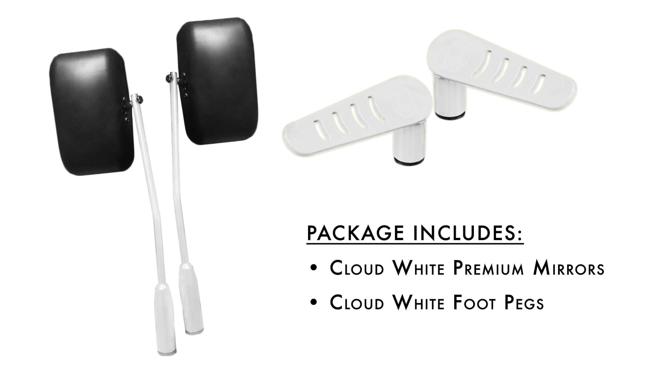 Steinjager Steinjäger Exterior Accessories Wrangler JL 2018 to Present Mirror and Foot Peg Kit Cloud White