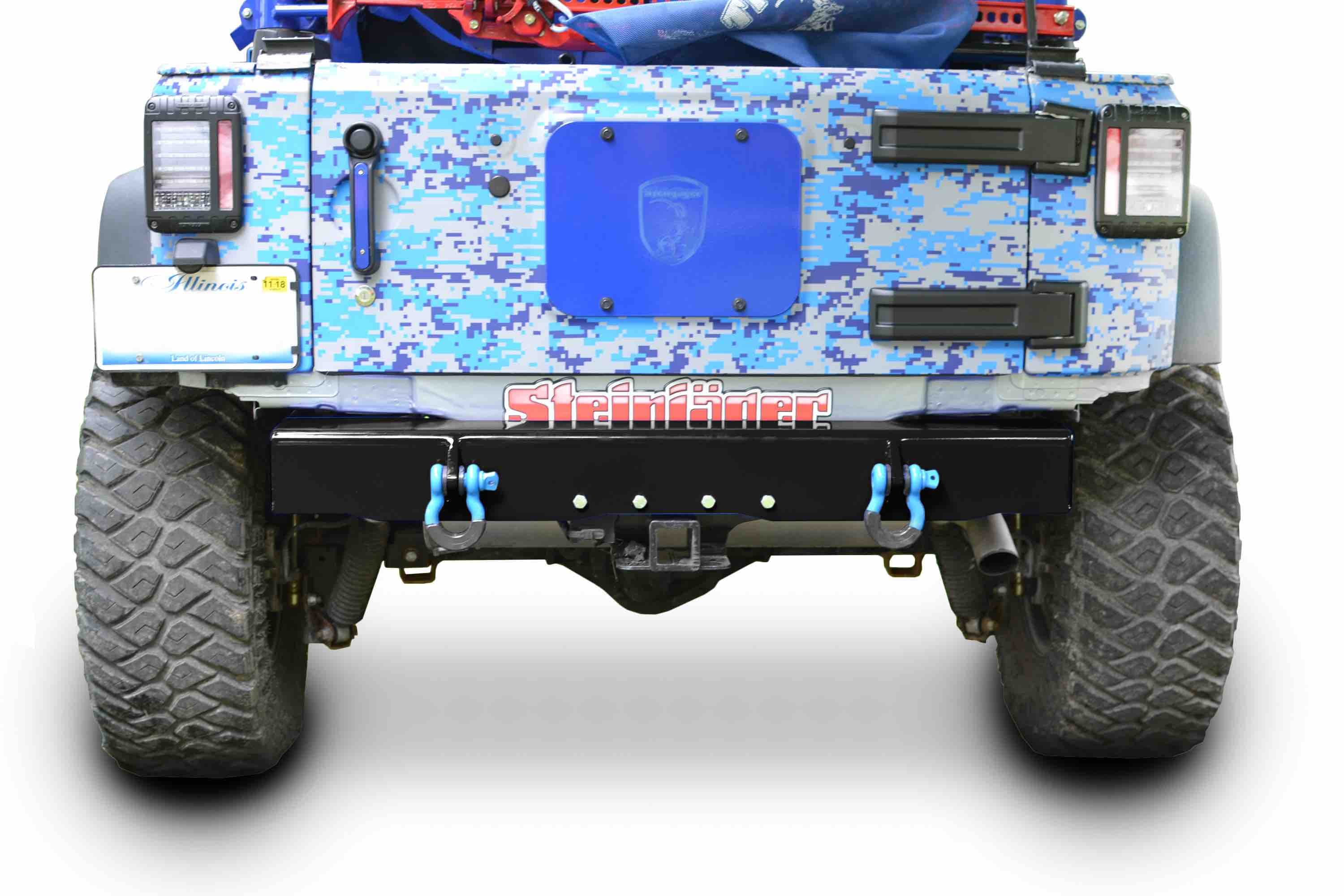 Steinjager Steinjäger Bumpers Wrangler JK 2007-2018 Bumper, Rear Cap Style with D-Ring Mounts Bare