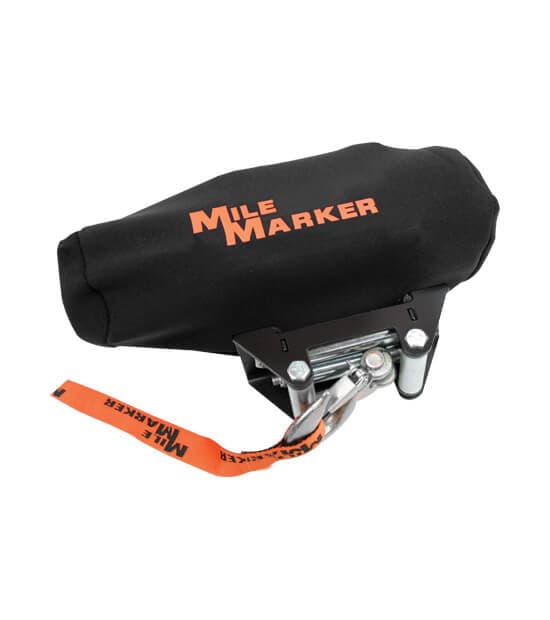 Winch Cover Fits 2500 - 3500 LB Electric Winches Black w/Logo Mile Marker product image