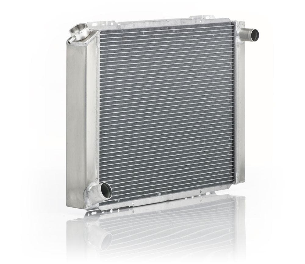 Radiator for Ford w/Dual 1 Inch Core 19.5 x 26.5 Inch Qualifier Natural Finish Be Cool Radiator