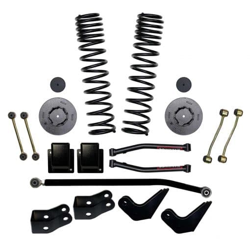 Skyjacker 3.5 Inch Front Dual Rate Long Travel Coil Spring Lift Kit with Rear Metal Coil Spring Spacers and Shock Extensions 2020-2022 Jeep Gladiator JT Rubicon Skyjacker