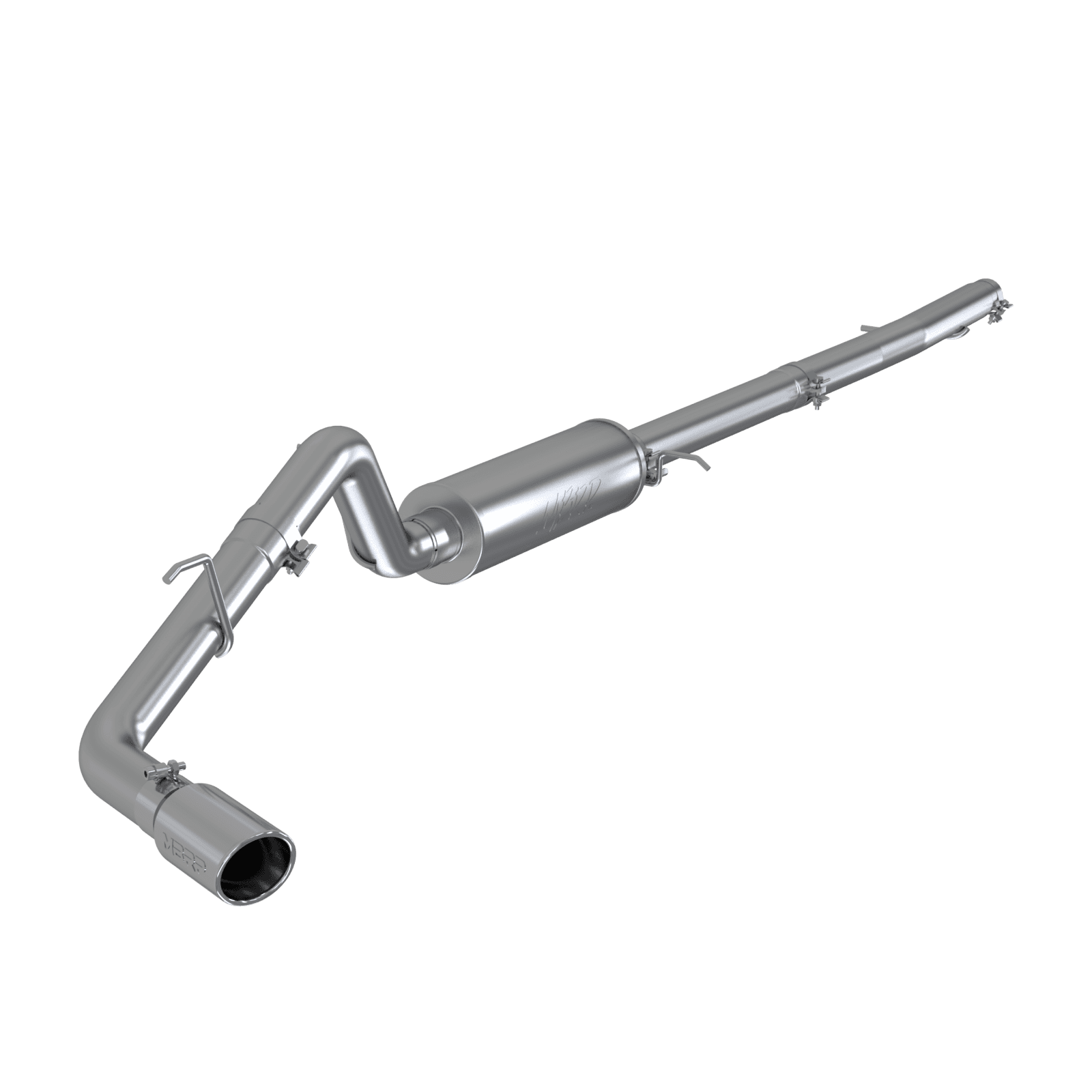 Armor Lite Cat Back Exhaust System; 3 in.; Incl. Front Pipe/Muffler/Tailpipe/Hardware/4 in. OD Tip; Single Side Exit; Aluminized; product image
