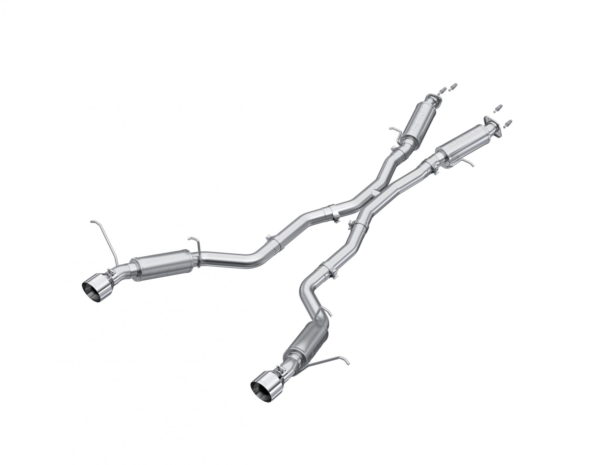 Armor Lite Cat Back Performance Exhaust System; 3 in.; Aluminized Steel; Dual Rear Exit; W/5 in. OD. Tips; product image
