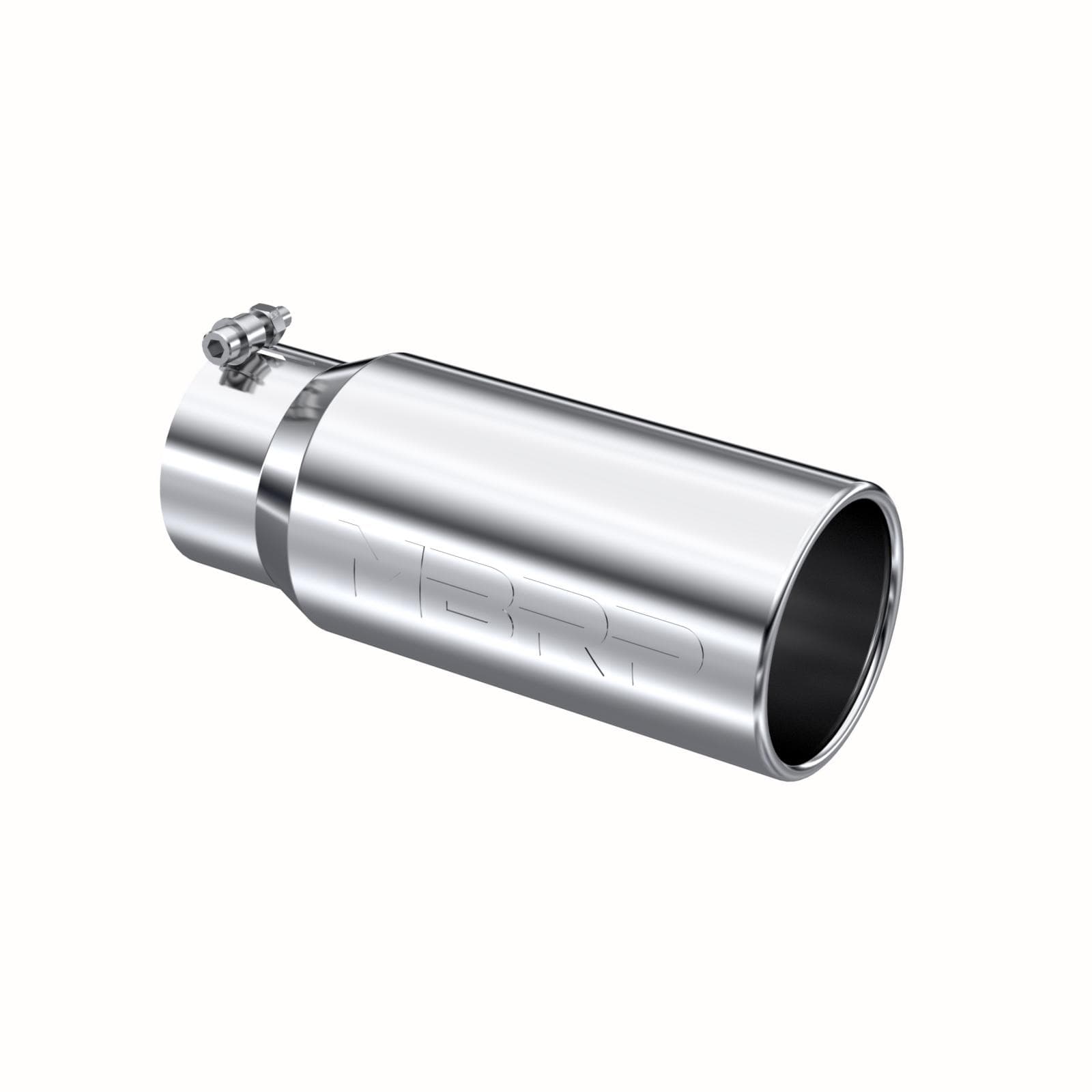 Armor Pro Exhaust Tip; 4 in. Inlet Diameter; 5 in. Outlet Diameter; 12 in. Length; Straight; Rolled; 304 Stainless Steel; Mirror Polished; product image