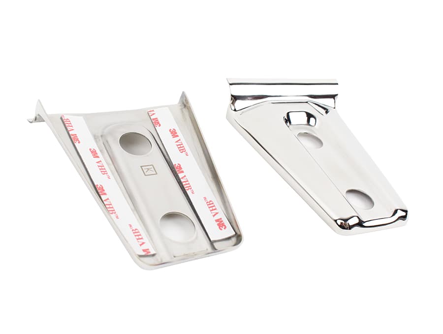 Jeep JK Hood Hinge Overlays Pair 07-18 Wrangler JK Polished Silver Kentrol product image