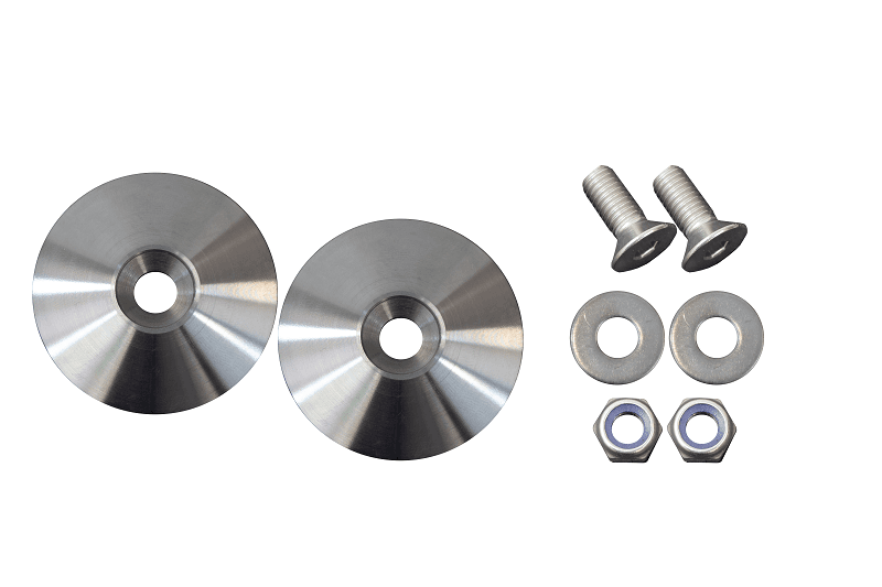 Jeep Wrangler Hood Bumper Deletes For 97-19 Wrangler JK/TJ Polished Stainless Steel Kentrol product image