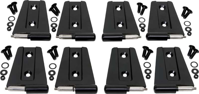 Jeep JK Door Hinge Set 8 Pieces 4 Door 07-18 Wrangler JK Powdercoat Black Kentrol product image