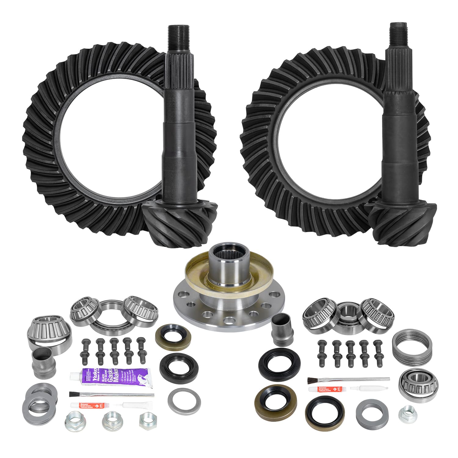 Ring & Pinion Gear Kit Package Front & Rear With Install Kits - Toyota 8/7.5R Toyota Tacoma 95-04 4Runner 96-02 With Factory Locker (8/7.5R) 4.56 Ratio Gear Package Yukon Gear product image