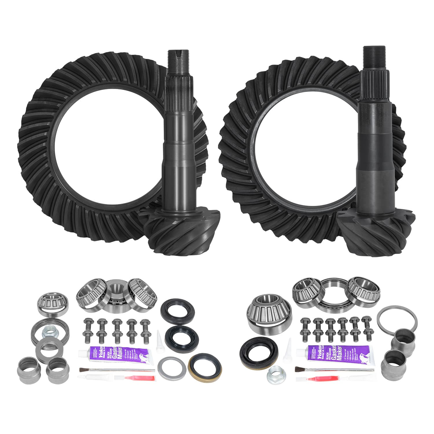 Ring & Pinion Gear Kit Package Front & Rear With Install Kits - Toyota 8.2/8 Inch IFS Toyota 2010& Up 4RUNNER/ Fj Cruiser W/ Locker (8.2/8 Inch ) 4.56 Gear Package (For 3.73& Dwn Front Case) Yukon Gear product image