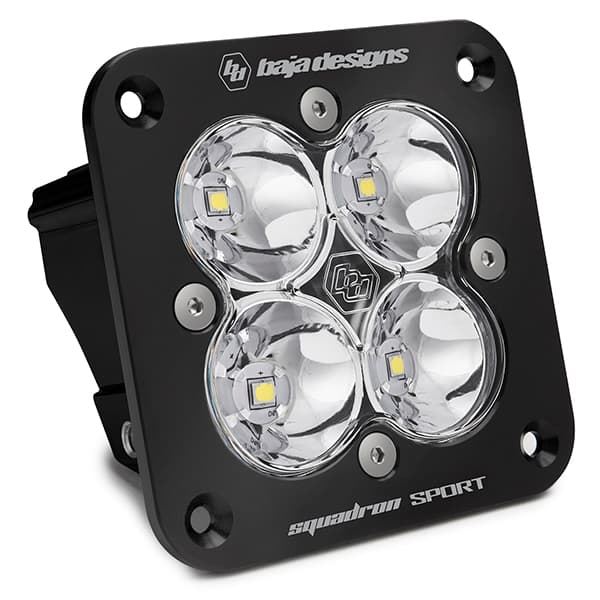 Flush Mount LED Light Pod Black Clear Lens Work/Scene Pattern Squadron Sport Baja Designs product image