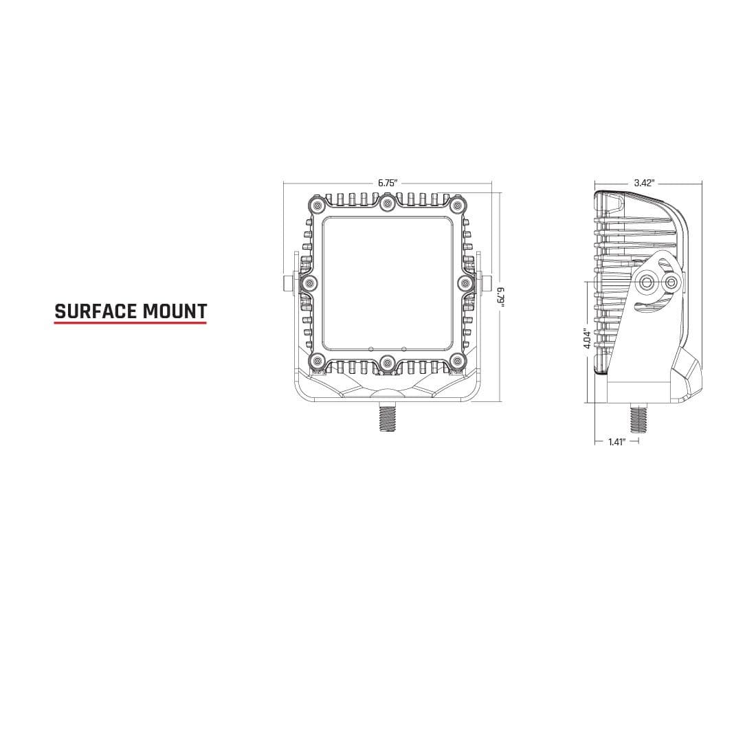 RIGID Industries 244113 Q-Series PRO LED Light, Flood Optic, Black Housing, Single product image