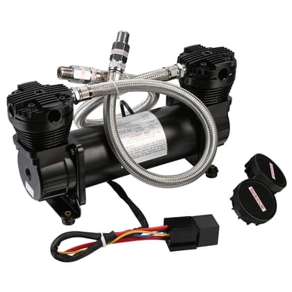Bulldog Winch Compressor 200Psi Double Cylinder For On-Board Use 4.2Cfm Black Bulldog Winch
