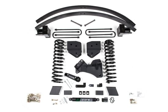 Zone Offroad 17-19 Ford F-350/350 6 Inch Lift Kit 3 Inch Rear Block Gas 3 Leaf Main Nitro Shocks Zone Offroad