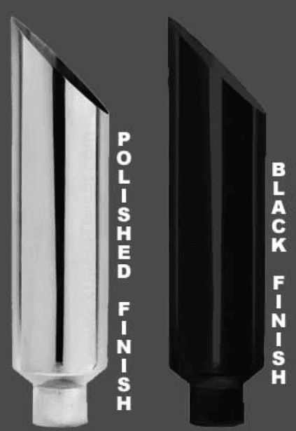 Exhaust Stack Pipe Miter 5 in OD x 8 in x 36 in 8 in Tip Clamp On Hardware Not Incl Black Finish 304 Stainless Steel Pypes Exhaust product image