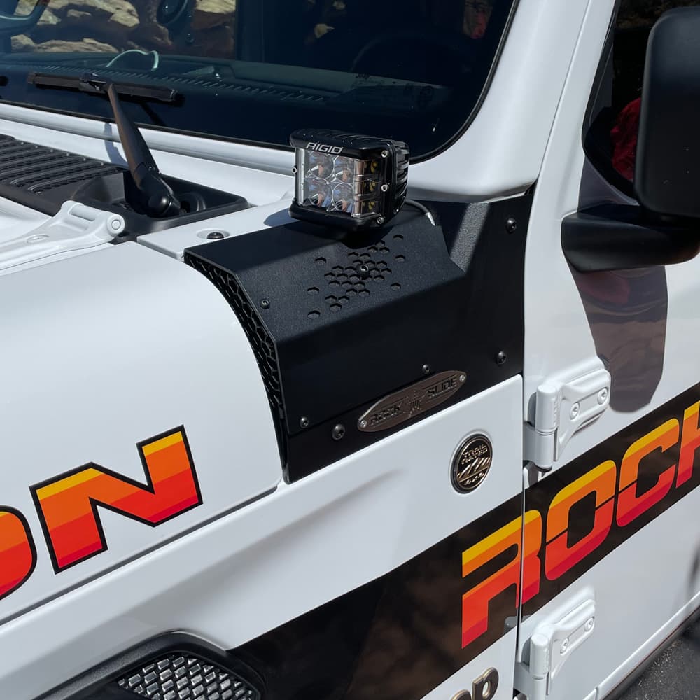 21C JEEP WRANGLER/GLADIATOR MOJAVE/RECON/392 MODELS COWL LED LIGHT POD BRACKETS (LARGER COWL) product image