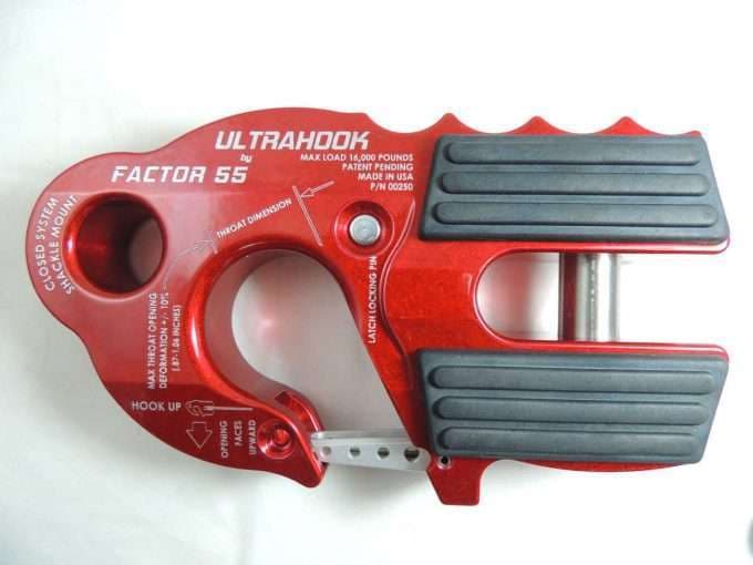 Factor 55 00250-01 ULTRAHOOK WINCH HOOK WITH SHACKLE MOUNT -- RED product image