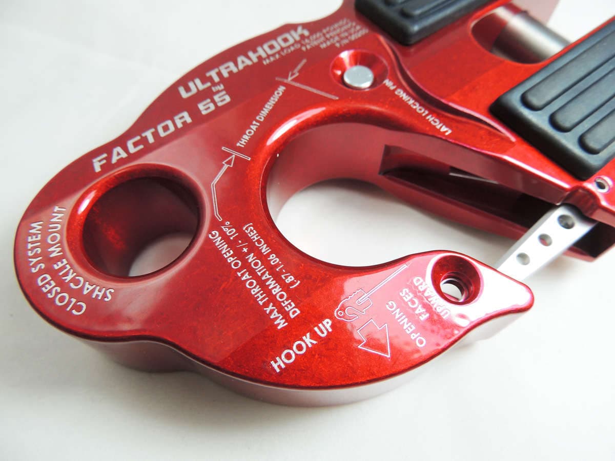 Factor 55 00250-01 ULTRAHOOK WINCH HOOK WITH SHACKLE MOUNT -- RED product image