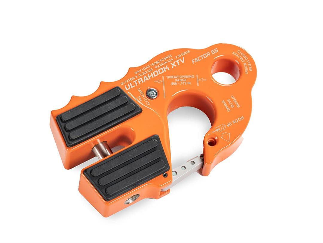 Factor 55 00275-07 ULTRAHOOK XTV WINCH HOOK WITH SHACKLE MOUNT -- ORANGE product image
