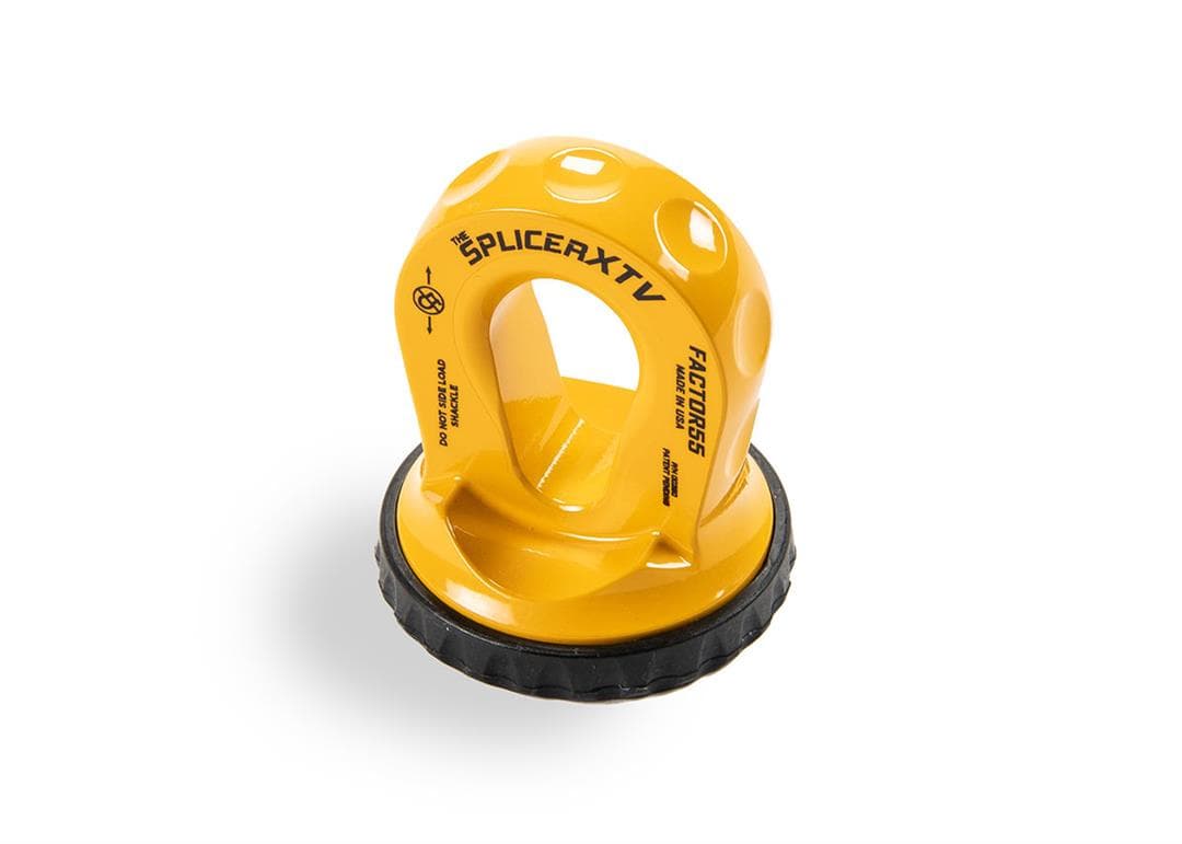 Factor 55 00355-03 SPLICER XTV 3/16-1/4 SYNTHETIC ROPE SPLICE-ON SHACKLE MOUNT -- YELLOW product image