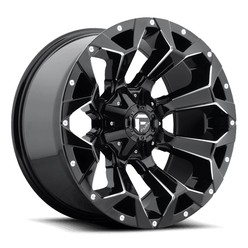 Aluminum Wheels 17X9 Assault D576 5 On 114.3/5 On 127 Gloss Black/Milled 78.1 Bore -12 Offset 8 Spoke Fuel Off Road Wheels product image