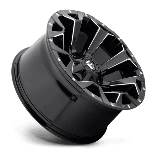 Aluminum Wheels 17X9 Assault D576 5 On 114.3/5 On 127 Gloss Black/Milled 78.1 Bore -12 Offset 8 Spoke Fuel Off Road Wheels