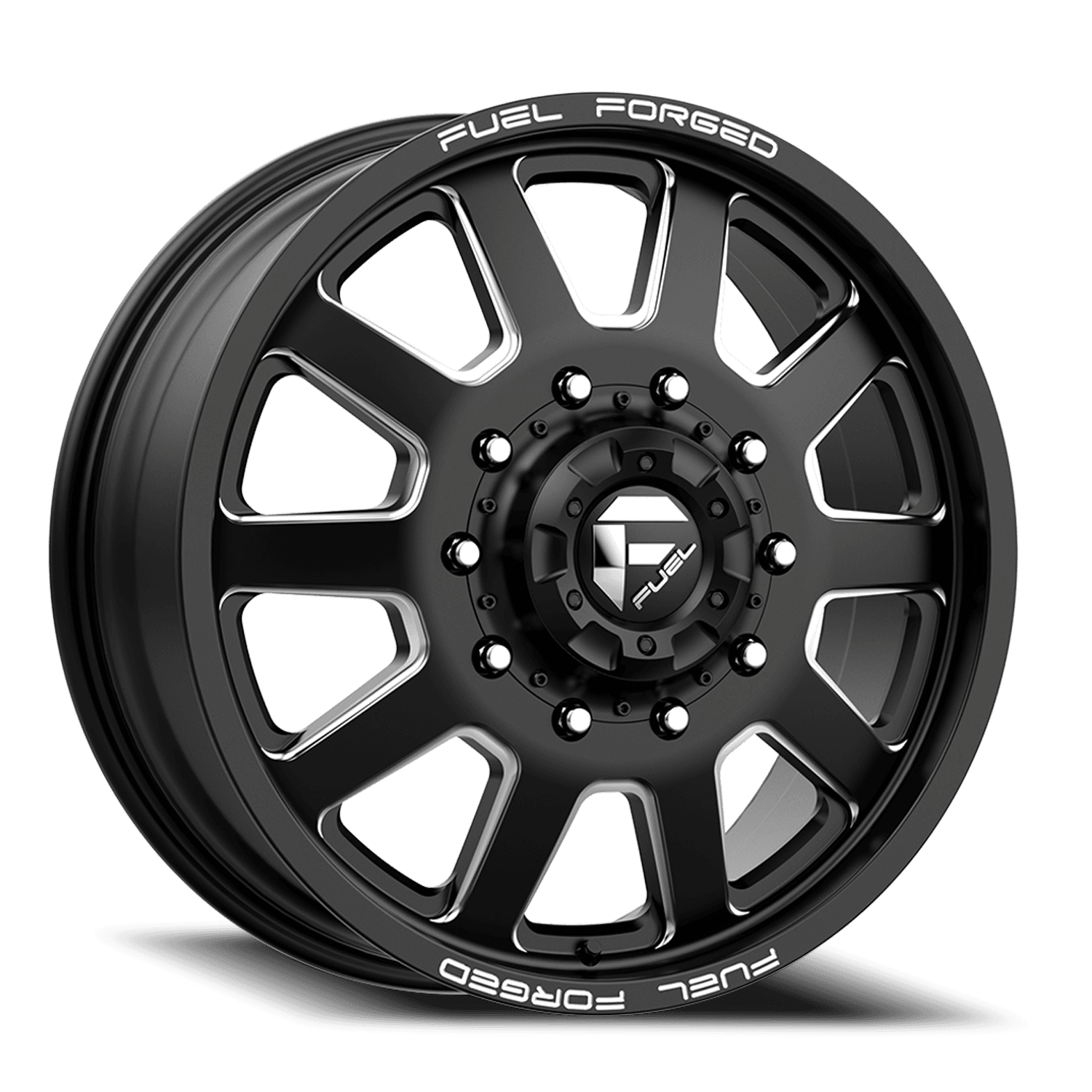 Dually Wheels 20X8.25 FF09D Dually DE09 BK 10 On 225 Matte Black Milled 170.1 Bore 105 Offset Front Dually Fuel Off Road Wheels product image