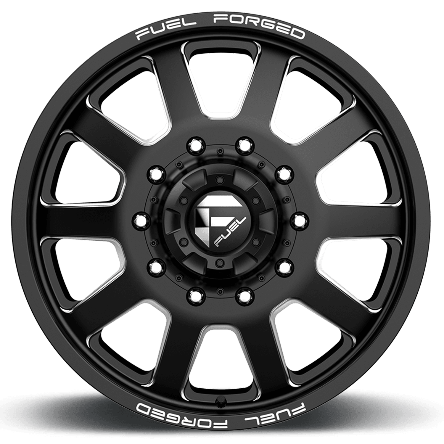 Dually Wheels 20X8.25 FF09D Dually DE09 BK 10 On 225 Matte Black Milled 170.1 Bore 105 Offset Front Dually Fuel Off Road Wheels product image