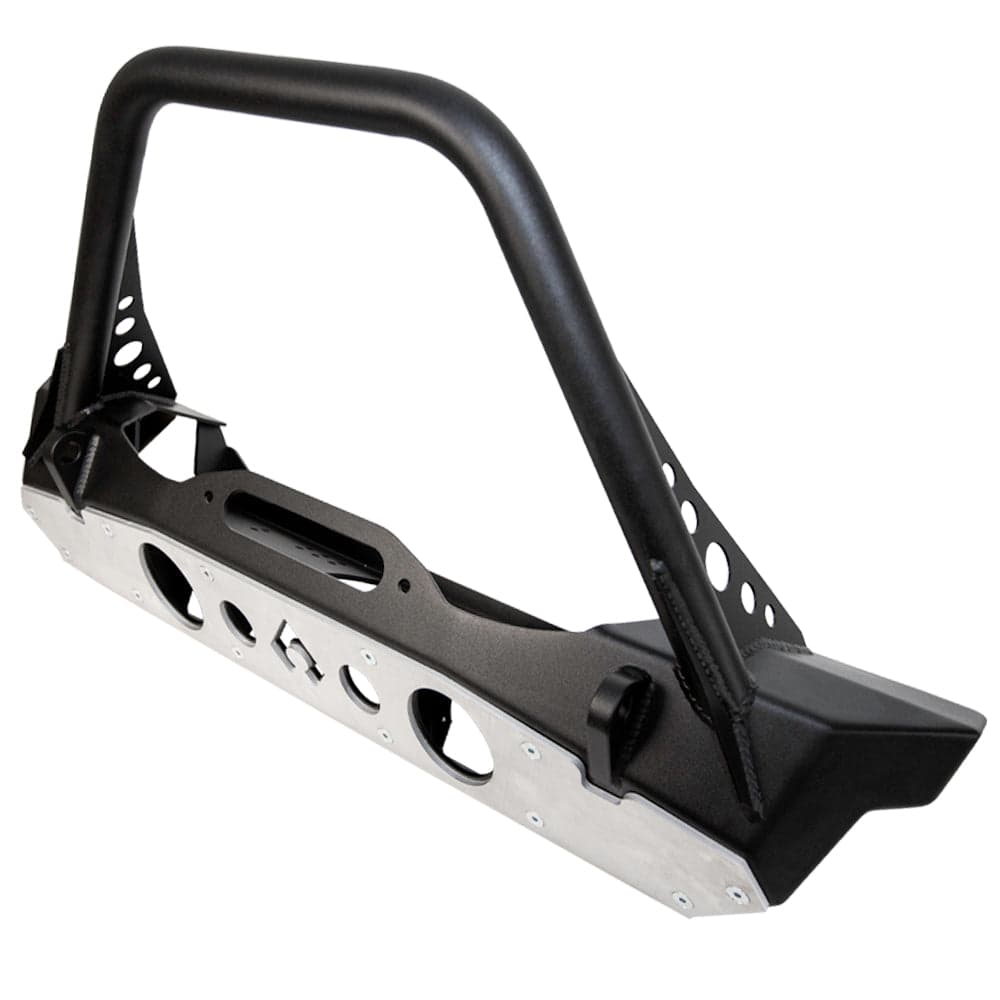 Powdercoat Nighthawk Mid-tube Stinger Front Bumper with Aluminum Skid for JK, JL, and JT - Black Powdercoat Artec Industries product image