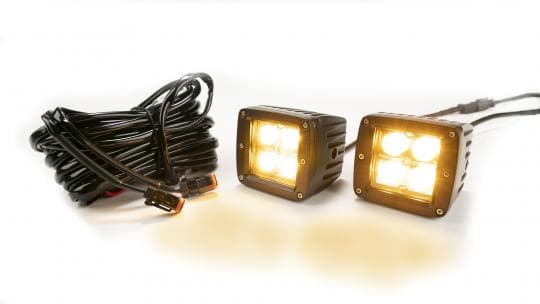 2.0 Inch Square Cube Cree LED Lights Pair Chrome Series White/Amber W/Harness 79903 Southern Truck Lifts product image
