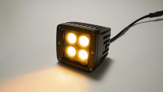 Southern Truck 2.0 Inch Square Cube Cree LED Lights Pair Black Series White/Amber W/Harness 79903 Southern Truck Lifts