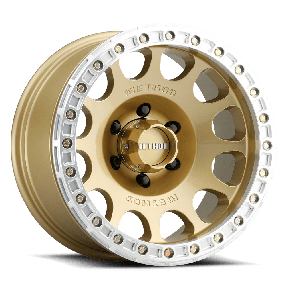 Aluminum Wheels 17x9 Beadlock MR105 Bolt Pattern 5 On 127 Offset -38 Lip Size 1.77 Gold GD Method product image